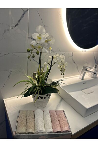 SARİNA renkli bir dünya 30 X 50 French Laced Dowry Set of 6 Towels