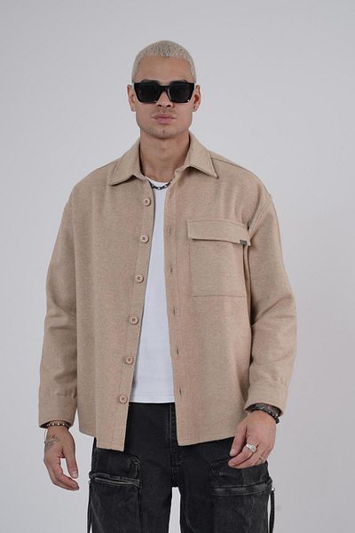 king brich Ανδρικό πουκάμισο Oversize με κέντημα στην πλάτη
