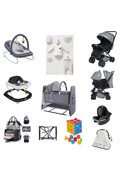 LETS GO BABY Bebek Çeyiz Seti 10parça Bebek Arabası Beşik Ana Kucağı Yürüteç ...