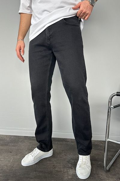 MADZEYMODA Men's Regular Fit Black Jeans Jeans Ke-669