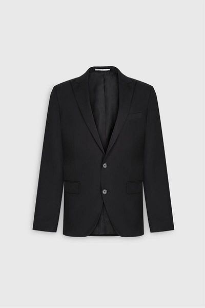 ALTINYILDIZ CLASSICS Wool Cordura Fabric Slim Fit Slim Fit Swallow Neck Diagonal Print Black Suit