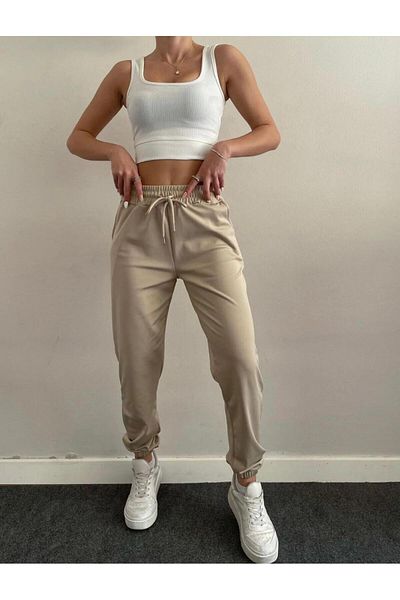 EXSPORT Pantaloni de sport slimfit pentru femei cu talie și picioare elastice