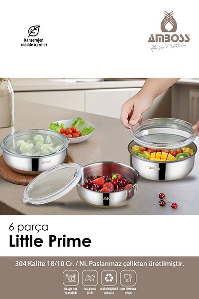 Amboss 6 Pieces Little Prime Stainless Steel Storage Container