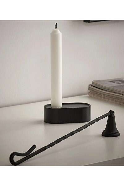 IKEA Mum Söndürme Aleti Uzunluk 33 cm Ikea Metal Saplı Mum Söndürücü Siyah Renk