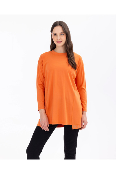 SEÇİLSTORE Yuvarlak Yakalı Uzun Kollu Basic Tunik