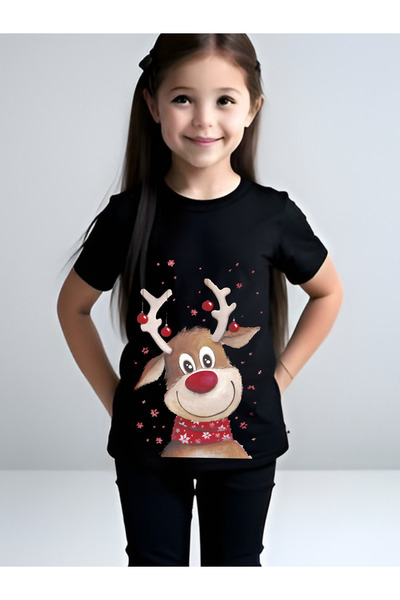 Cemira Χριστουγεννιάτικο Πρωτοχρονιάτικο Παιδικό Μαύρο Μπλουζάκι, Χριστουγενν...