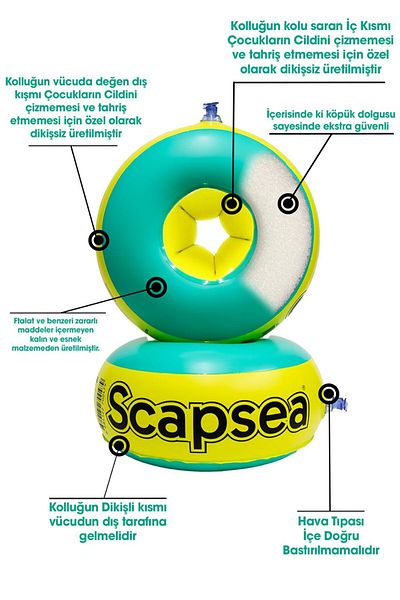 scap sea Children's Swimming Sleeve with Filling Inside 10kg - 40kg with Repair Tape Gift