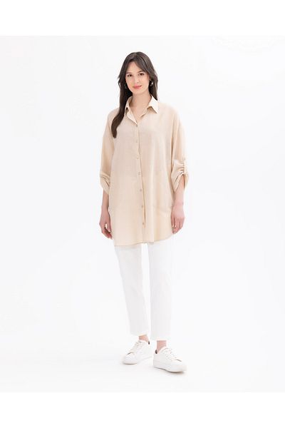 SEÇİL Button-Down Shirt with Foldable Sleeves