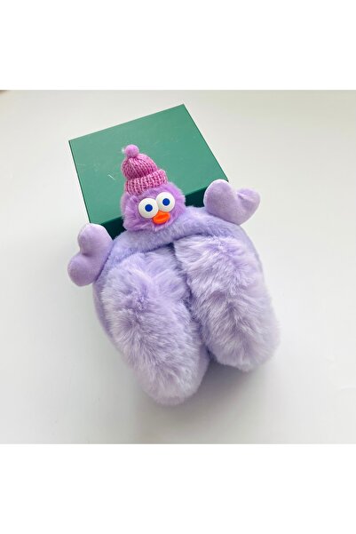 Bonito Gift Çocuk Peluş Figürlü Kışlık Pofidik Yumuşacık Kulaklık Mor Canavar