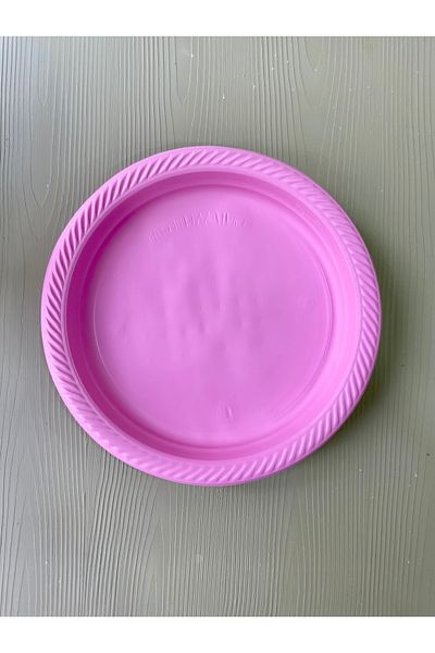 Meyofficial Pink Plastic Plate of 10