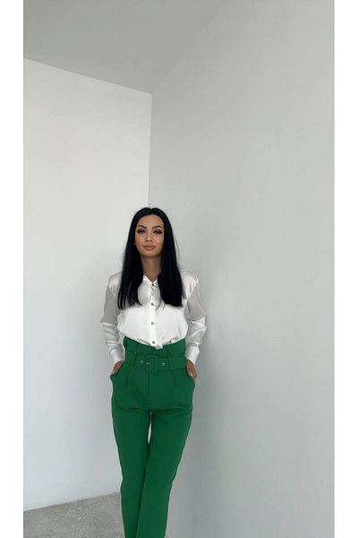 Swass High Waist Belted Narrow Leg Carrot Trousers