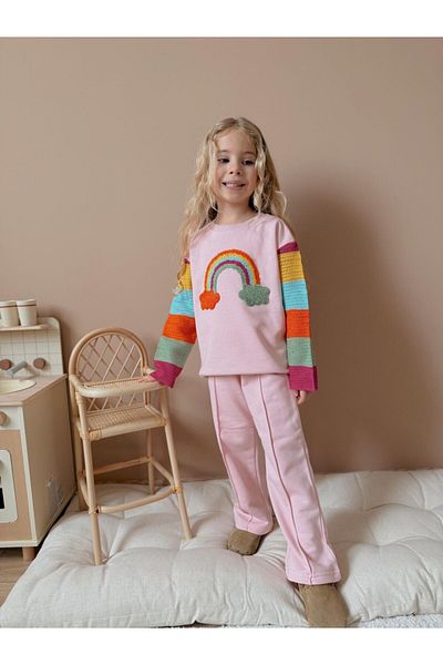 Jolly Kids Girl's Colorful Lace Detailed Suit