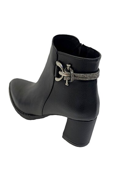 KAFKASLAR AYAKKABI KAFKASLAR SİVRİ BURUN TAŞ DETAYLI KISA BOY  KLASİK BOT