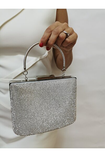 MODA Beegi̇ Concept Women's Evening Dress Stone Silver Chain Wedding Night Pa...