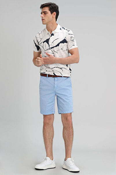 Lufian Zegler Spor Erkek Chino Şort Slim Fit Mavi