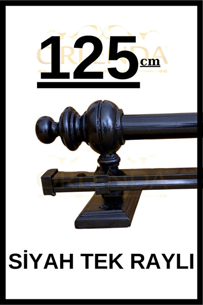 Orlenda Umeraș pentru perdea rustică cu o singură șină neagră 125 cm