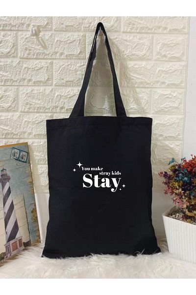 Cemira Stray Kids Stay Black Canvas Tote Bag - Tote Bag, Korean Bag, Kpop Bag