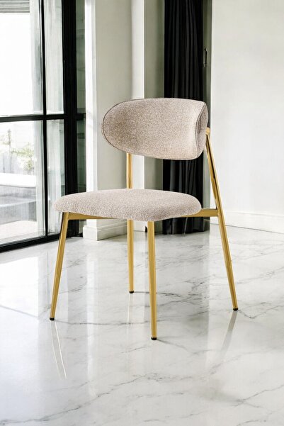 fursimo Arhor Serisi 100 X 100 Cm Açılabilir Lak Panel Beyaz Mermer Desen Masa Takımı Krem Sandalye