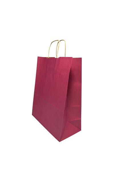 weloveis Kraft Paper Bag-Pink Color Kraft-25/12/31Cm-10 Pieces