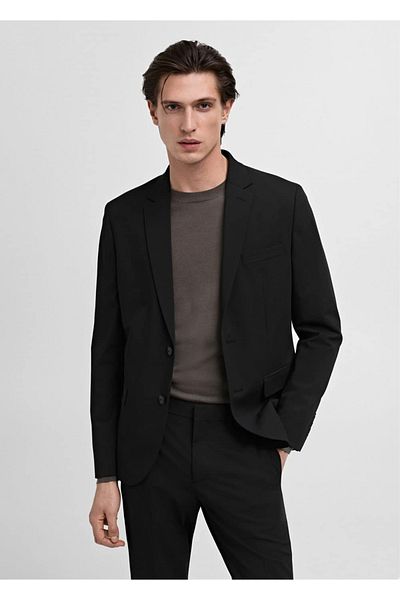 MANGO Man Stretch Fabric Super Slim Fit Blazer Jacket