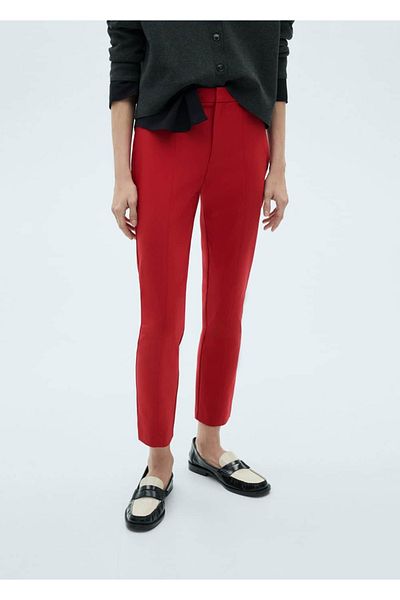 MANGO Woman Straight Cut Cotton Trousers