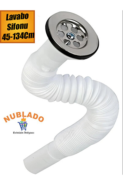 NUBLADO Sifon Körüklü Lavabo Evye Hortumu Sifonu Pis Su Gideri Borusu 45-134 Cm.
