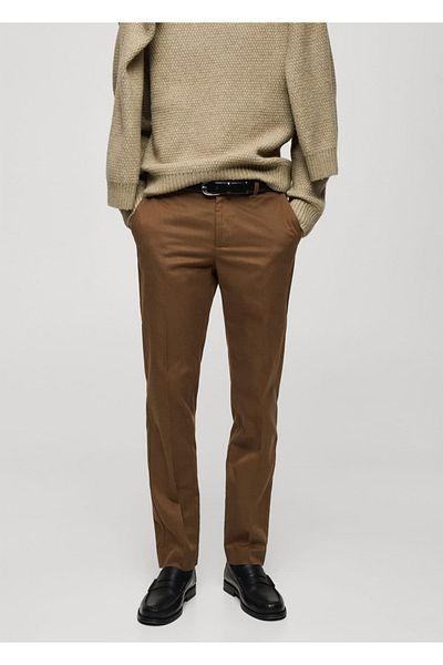 MANGO Man Regular Cut Cotton Trousers