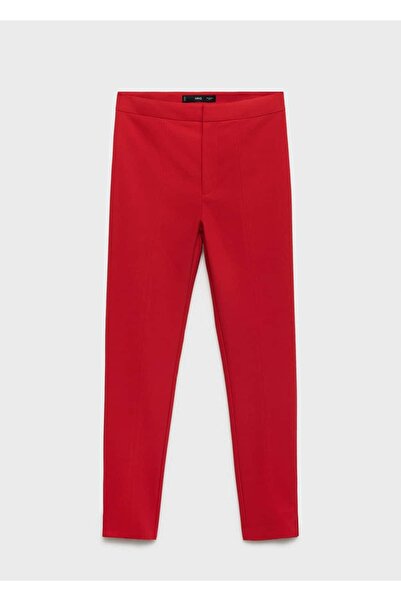 MANGO Woman Düz kesim pamuklu pantolon
