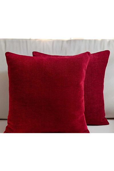 Hobizer Textile Red Throw Pillow Case Decorative Plain Plain