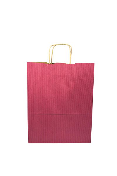 weloveis Kraft Paper Bag-Pink Color Kraft-25/12/31Cm-10 Pieces