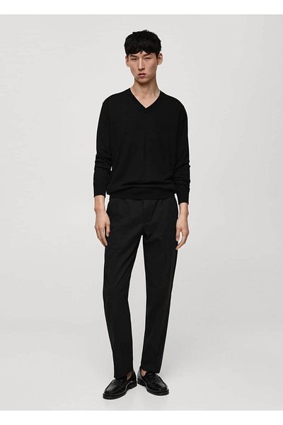 MANGO Man Regular Cut Cotton Trousers