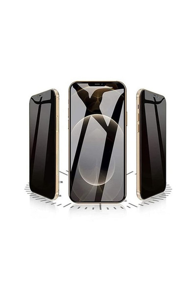 Go Aksesuar iPhone 16 Compatible Black Color Privacy Ghost Glass with Privacy Filter