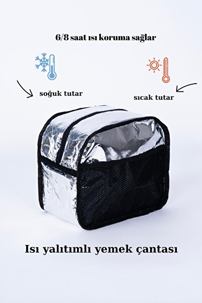 ALTINPAMUK Yemek Taşıma Çantası Sıcak Ve Soğuk Termal Termos Çanta Kamp Piknik PUFFİN Lacivert D