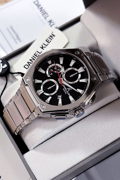 Daniel Klein 3 Atm Waterproof Men Wrist Watch Silver Color Steel Band Gift Bracelet Dker2042C2