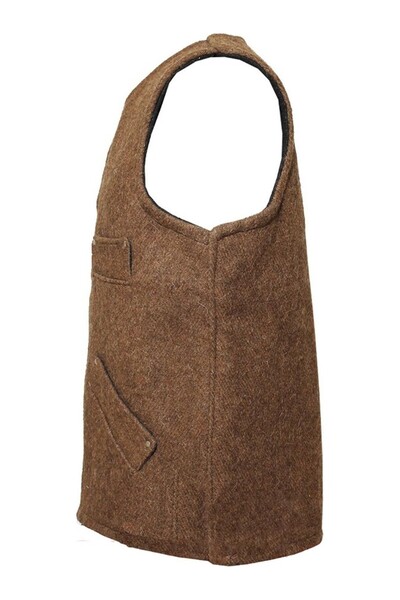 evimdeyokyok Erkek Keçe Yelek Açık Kahverengi