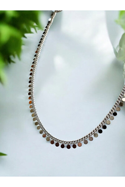 shesra قلادة فضية مقاس 45 سم من Melekcehobi Jewelry مع تفاصيل الترتر