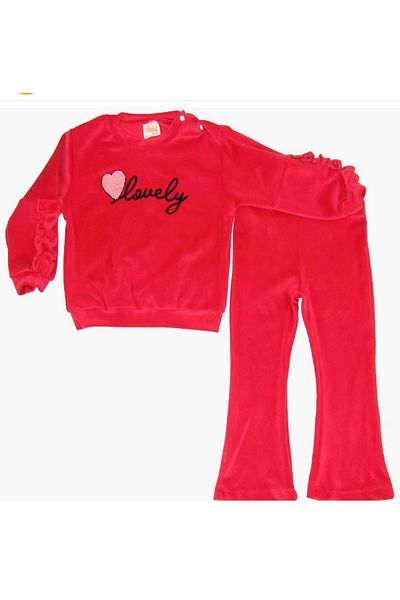 Kokosh kidss Baby Girl Sleeves Ruffled Velvet Spanish Long Bottom Top Set