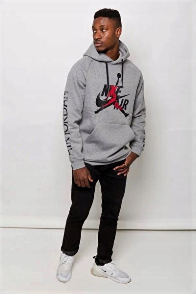 Nike Спортивний світшот Air Jordan Jumpman сірий для чоловіків - DH9504-091-091