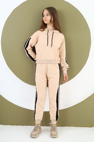 Asortik Kids Σετ παιδική φόρμα από 100% βαμβακερή κουκούλα