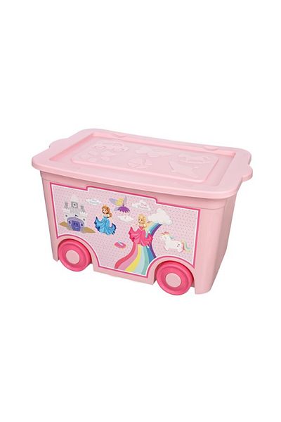Elif Patterned Wheeled Toy Box (55 Lt)