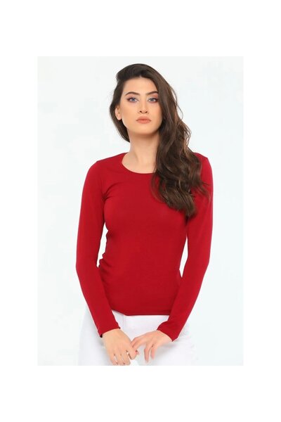 SH Boutique SAREHEDİYELİK LİKRALI BİSİKLET YAKA UZUN KOL BODY