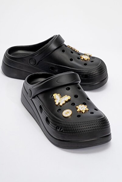 CCWAY AYAKKABI Ženske sabo cipele sa dodacima Papuče CRNE