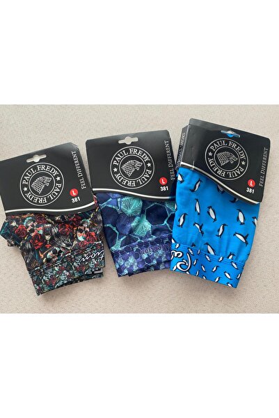 PAUL FREDY 3'LÜ KARIŞIK DİJİTAL BOXER SHORT