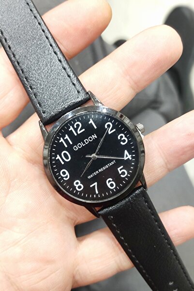 GOLDON vintage retro deri kayışlı kol saati