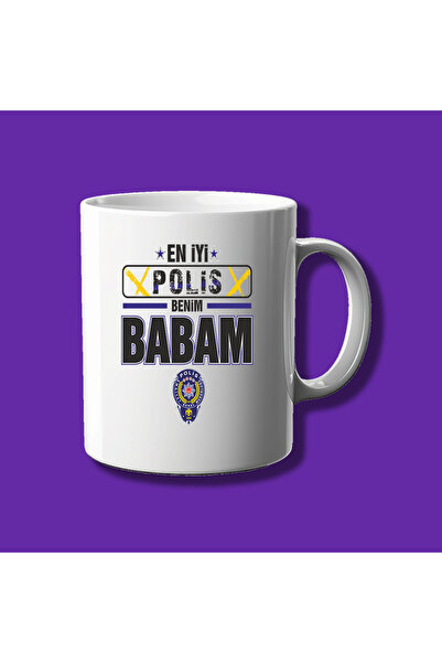 Ceymas Hediyelik Polislere Özel Tasarımlı En İyi Polis Benim Babam Temalı Kup...