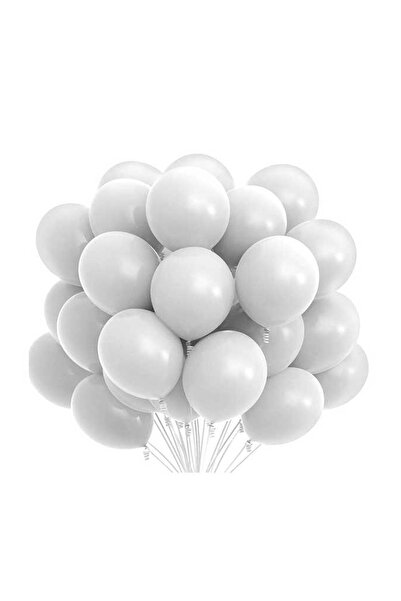 ATOM BALON Beyaz Renk Balon 20 Adet - Kaliteli