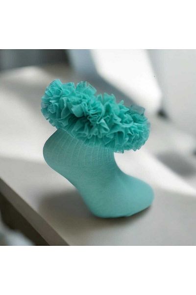BEBEĞİME ÇORAP Mint Colored Baby Girl and Child Tutu Socks