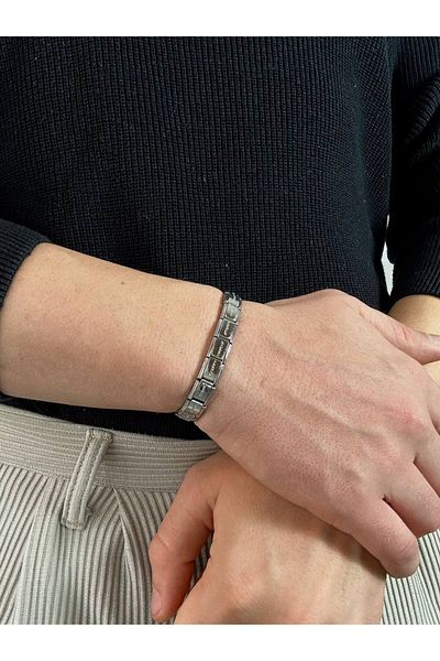 Arvens Men's Stainless Steel Adjustable to Wrist Bracelet Colorfast Colorfast No Darkening
