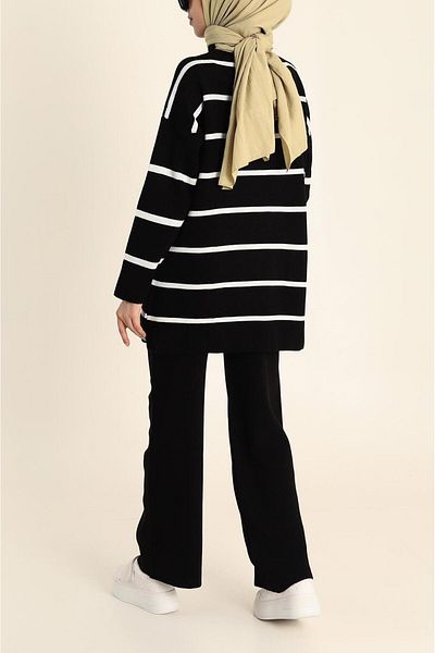 De Pose Striped Thick Knit Knitwear Set