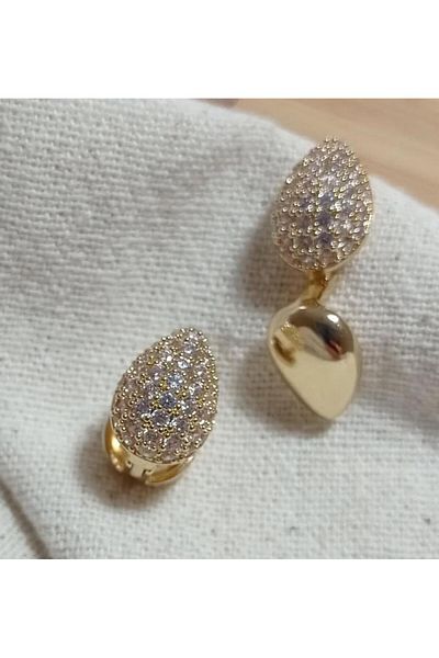 juleeco Drop Zircon Stone Gold Nickel Free Steel Earrings